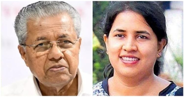 Kerala Chief Minister Pinarayi Vijayan (Left) and CM's daughter Veena Vijayan (Right)