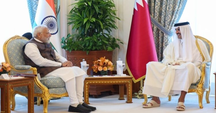 Prime Minister Narendra Modi meets Amir of Qatar, Sheikh Tamim bin Hamad Al Thani