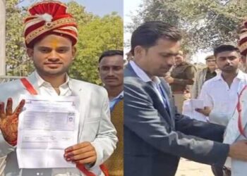 Groom outside the exam hall (Image Source: India Times)