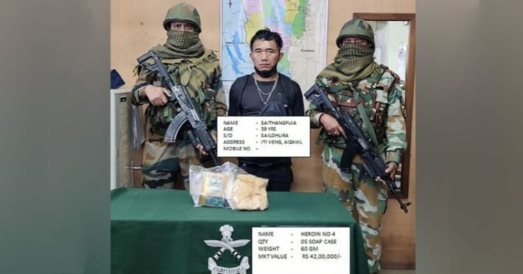 Assam Rifles, Anti Narcotics Squad Mizoram recovers heroin worth Rs 42 lakhs