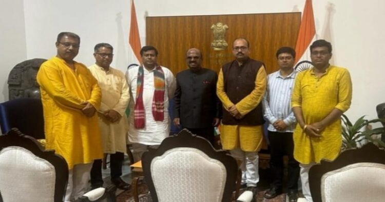 BJP West Bengal President Sukanta Majumdar with Governor CV Ananda Bose