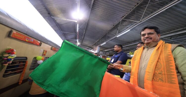 Tripura CM Manik Saha flags off Ayodhya-bound Aastha special train from Agartala