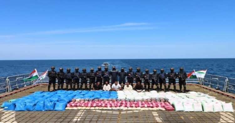 NCB, along with the Indian Navy, seized nearly 3,300 kgs of contraband