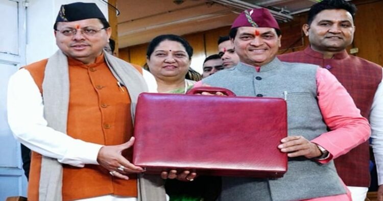 Uttarakhand CM Pushkar Singh Dhami and Finance Minister Dr Prem Chand Agarwal 