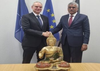 German Ministry of Defence State Secretary Benedikt Zimmer and Defence Secretary Giridhar Aramane