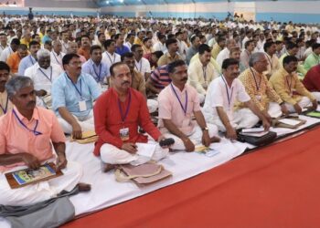 Gathring of swayamsevaks and karyakartas during the Pratinidhi Sabha