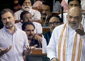 (Right) Rahul Gandhi (Left) Amit Shah