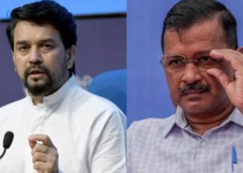 (Left) Anurah Thakur (Right) Arvind Kejriwal