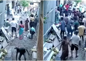 Visuals from the attack launched by Islamists on Hindu family (Image Source: OpIndia)