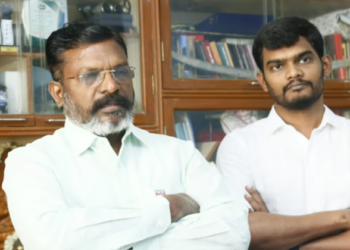 L-R: VCK founder-president Thol. Thirumavalavan with A Mohamed SaleemImage posted on X by @saleemvck