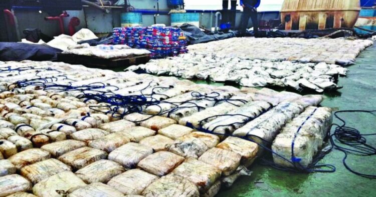 A view of the thatched shed at Mimisal Village in Pudukottai from where the customs seized Hashish and Ganja worth crores (Image Credit: Indian Express)