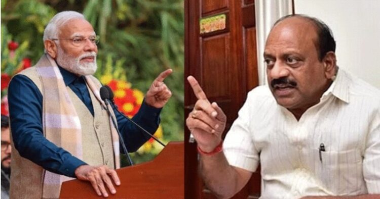 (Left) PM Narendra Modi (Right) DMK Minister TM Anbarasan
