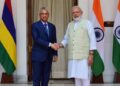 Left: Mauritius PM Pravin Jugnauth, Right: PM Modi (India)