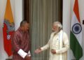 Left: Bhutanese PM Tshering Tobgay, Right: PM Narendra Modi (India)