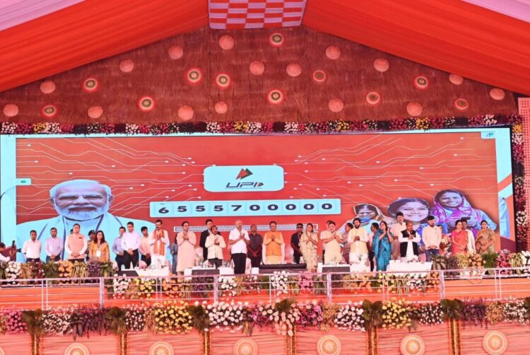 Chhattisgarh's CM Sai along with others during the launch of Mahtari Vandan Yojna