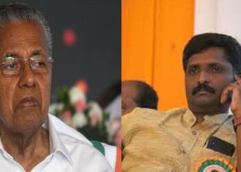 (Left) Pinarayi Vijayan (Right) Sandeep Vachaspati