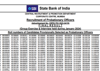 SBI PO Final 2024 Result declared