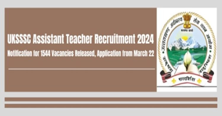 UKSSSC assistant teacher recruitment 2024 notification out
