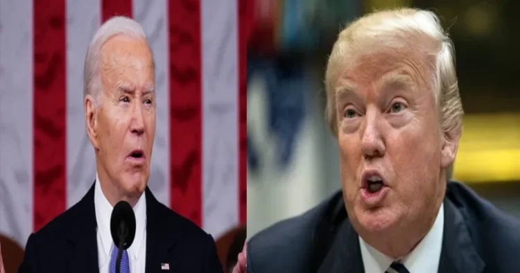 US President Joe Biden (Left), Donald Trump (Right)