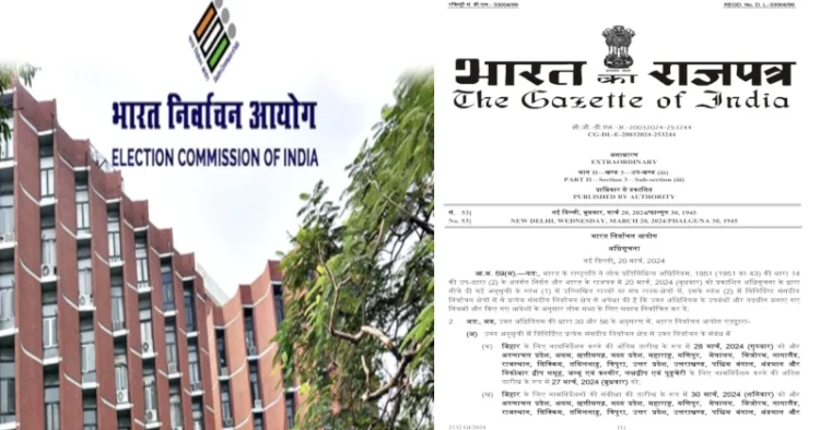 Election Commission of India issued the notification for the first phase of the Lok Sabha elections 2024