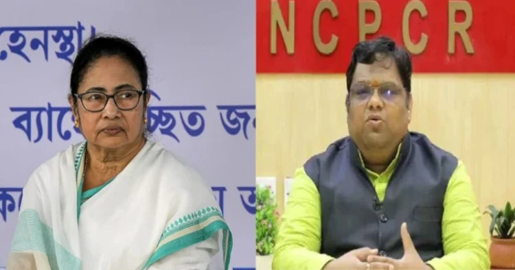 West Bengal CM Mamata Banerjee (Left), NCPCR Chairperson Priyank Kanoongo (Right)