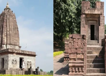 Chaumukh Nath temple (Left), Gupta-era Parvati temple (Right)