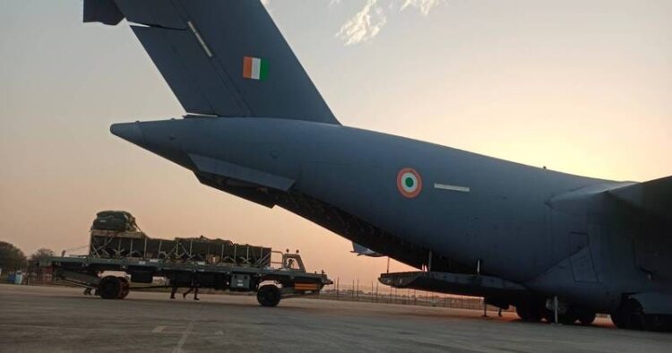 Indian Air Force's C-17 Aircraft successfully airdrops heavy platform