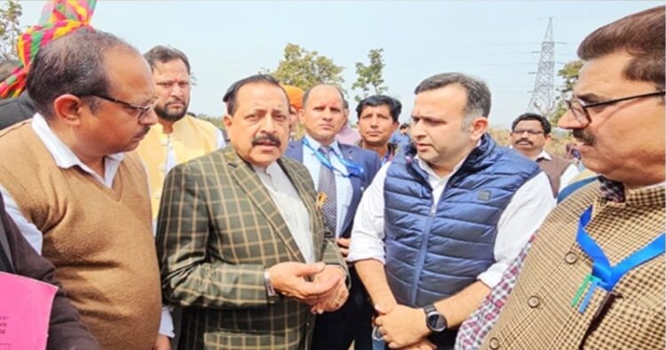 Dr Jitendra Singh visited the proposed site of the North India's first Government Homoeopathic College in Jasrota village