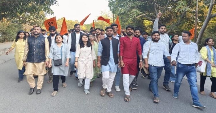 ABVP students galvanise campus with election campaign