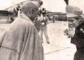 Nizam of Hyderabd bowing before Sardar Patel