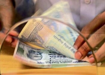 A customer counts Indian 100 rupee currency notes after withdrawing money at a bank(Picture Credit. AFP PHOTO / Indranil Mukherjee)