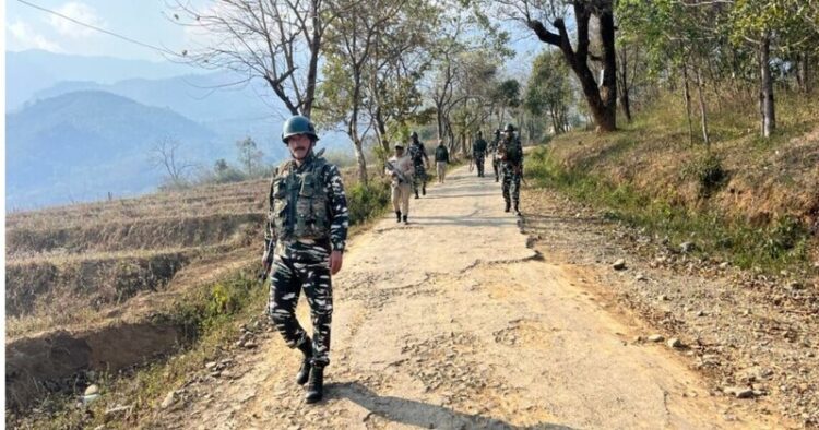 A file image of security personnel patrolling parts of Manipur (Image Source: North East News)