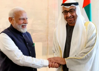 Left: PM Modi (India), Right: Mohamed Zayed Nahyan (President of the UAE)