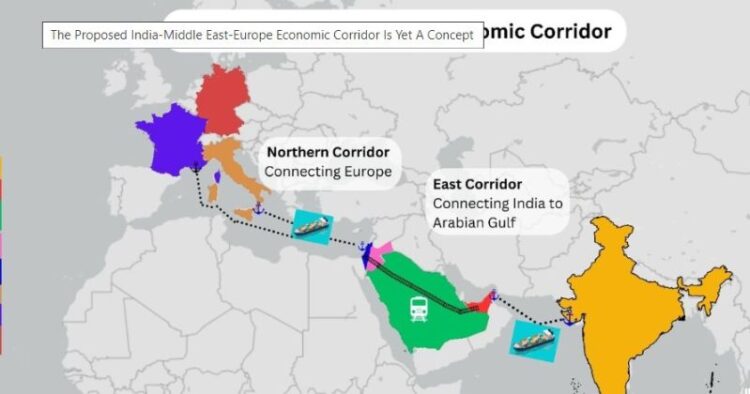 Map representing India-Middle East-Europe Economic Corridor