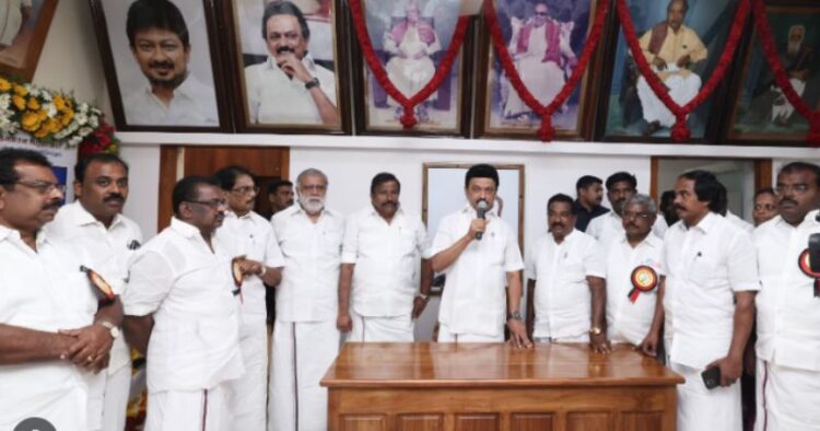 Tamil Nadu CM MK Stalin along with other DMK leaders