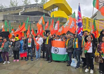 Overseas Friends of the BJP, London supporting PM Modi