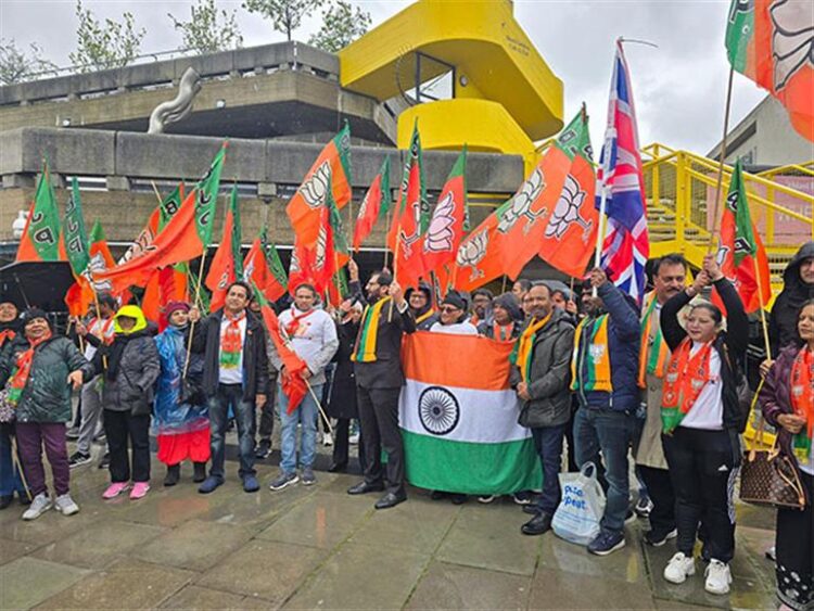 Overseas Friends of the BJP, London supporting PM Modi