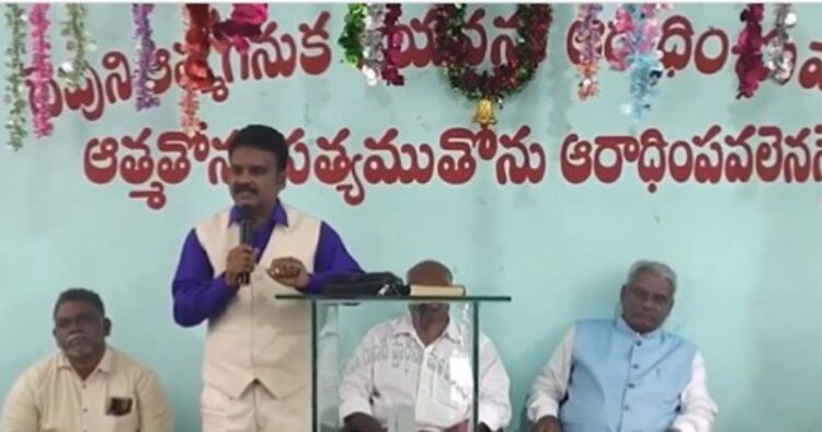 Pastor threatens the people in Andhra Pradesh for voting in favour of BJP during upcoming elections