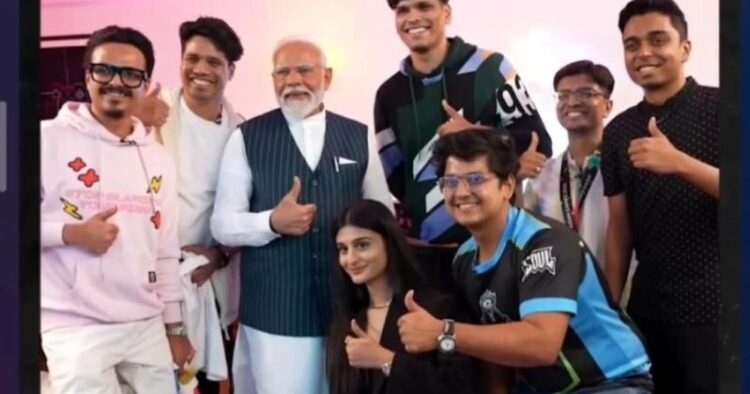 Prime Minister Narendra Modi interaacts with the top Gamers