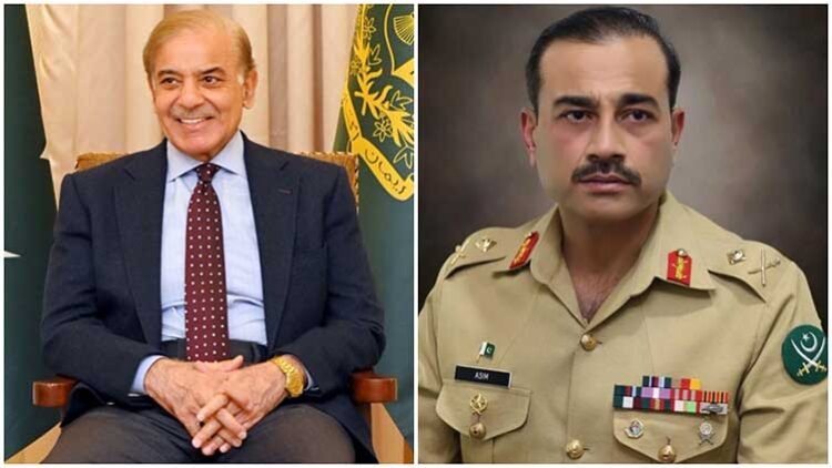 Left: Pakistan PM Shahbaz Sharif, Right: General Asim Munir (Pakistan Army Chief)