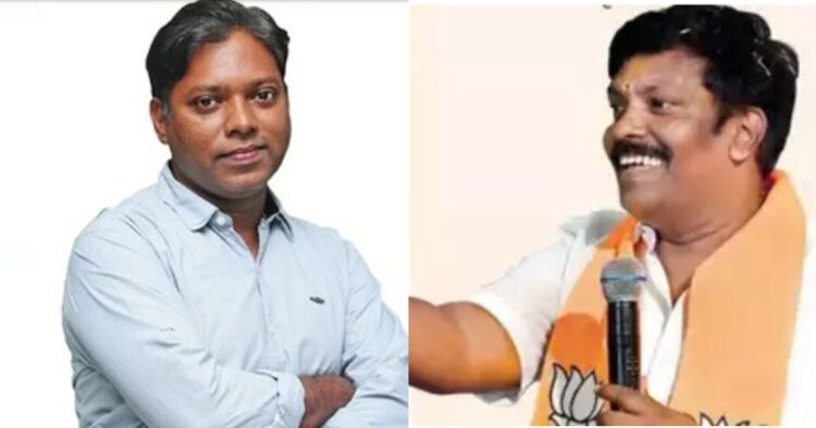 (Left) Congress-DMK Alliance Candidate Sasikanth Senthil (Right) BJP's Pon Balaganapathy