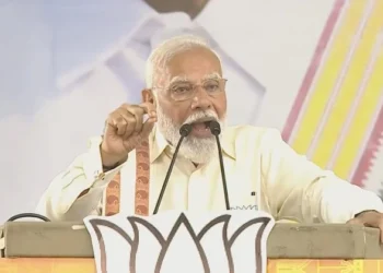 Prime Minister Narendra Modi addressing public rally in Vellore, Tamil Nadu. (Source: ANI)