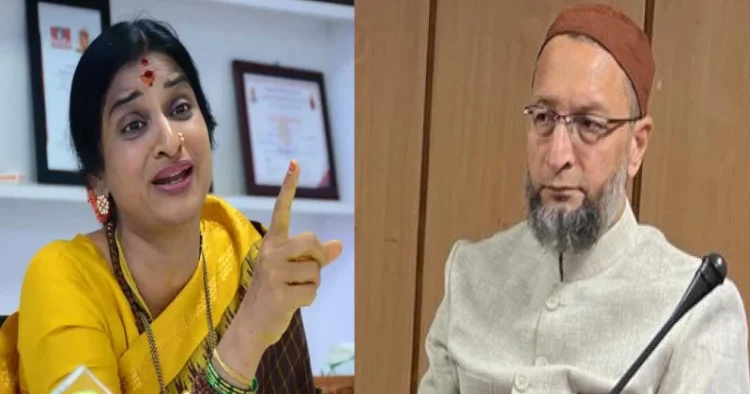 BJP's Lok Sabha candidate from Hyderabad, Madhavi Latha (Left), MP Asaduddin Owaisi (Right)