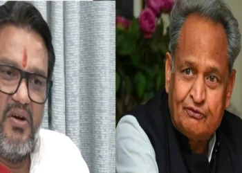 Former OSD Lokesh Sharma (Left), ex-Rajasthan Chief Minister Ashok Gehlot (Right)