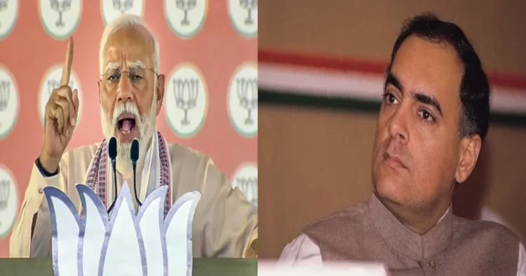 Prime Minister Narendra Modi (Left), Rajiv Gandhi (Right)