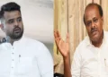 Prajwal Revanna, the MP from Karnataka’s Hassan (Left), JDS and former Karnataka CM HD Kumaraswamy (Right)