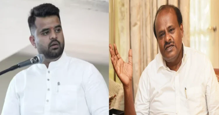 Prajwal Revanna, the MP from Karnataka’s Hassan (Left), JDS and former Karnataka CM HD Kumaraswamy (Right)