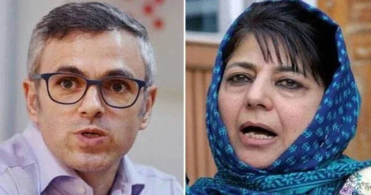 National Conference (NC) leader Omar Abdullah (Left), People's Democratic Party (PDP) Chief Mehbooba Mufti (Right)