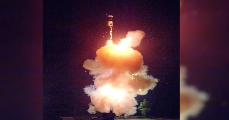 Agni-Prime ballistic missile launched from Dr APJ Abdul Kalam Island in Odisha (Source: ANI)