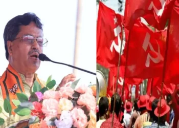 Tripura CM Manik Saha (Left), criticised the CPIM for allegedly creating divisions among people and unleashing terror across the State